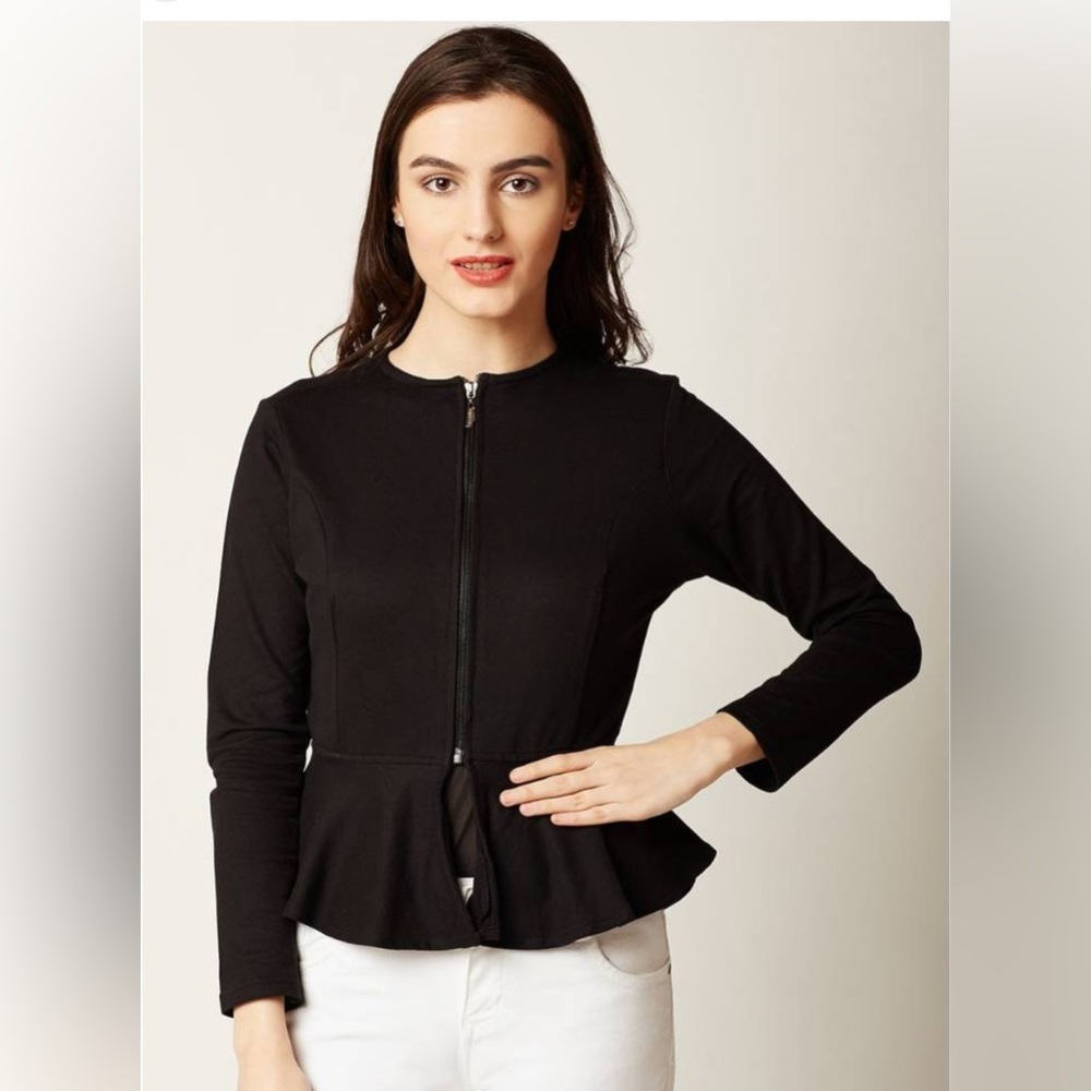 DKNY Black Top with Gold Chain Detail